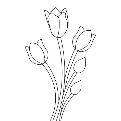 tulip outline|Outline Tulip Imagens – Download Grátis no Freepik